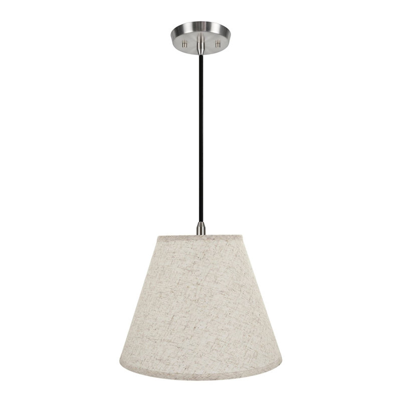 Luminaire suspendu conique à 1 lumière Melvin, H 11 po x l 14 po x P 7 po, Blond