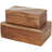 Mango Wood Decorative Brown Box with Silver Diagonal Stripes Set