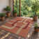 Bunce Authentic Machine Woven Orange Abstract Polypropylene Indoor/Outdoor Area Rug