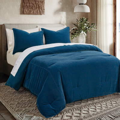 Estelle Velvet Soft Plush Classic Modern Chic Casual Comforter Set