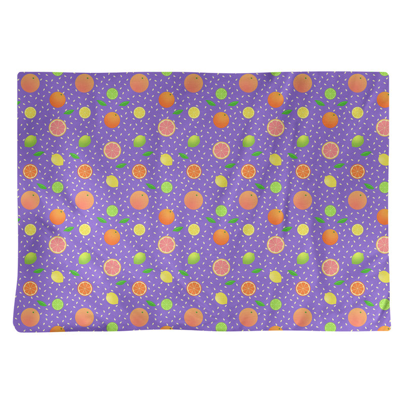 Napperon en coton 18 po Citrus fruit, Mauve