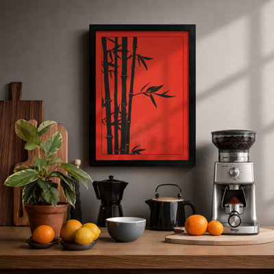 Bamboo Silhouette Japandi - Framed Print