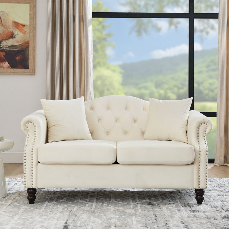 Canapé Velver, H 32 po x l 57 po x P 30 po, 2, Beige