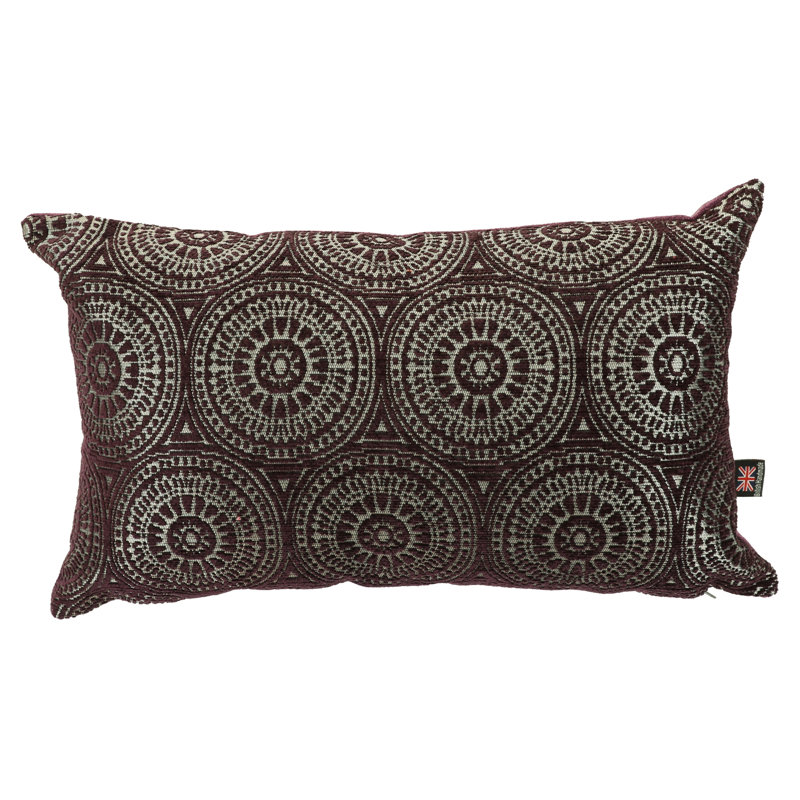 Chilton Geometric Rectangular Throw Cushion, Purple