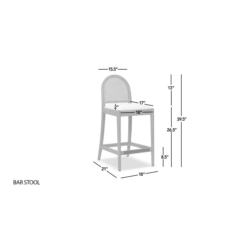 Cossette Upholstered Counter Stool, Neutral Gray