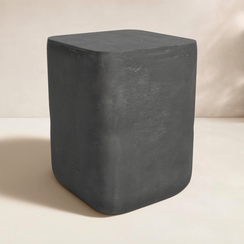 Basil Outdoor Square Side Table, Aged Gray