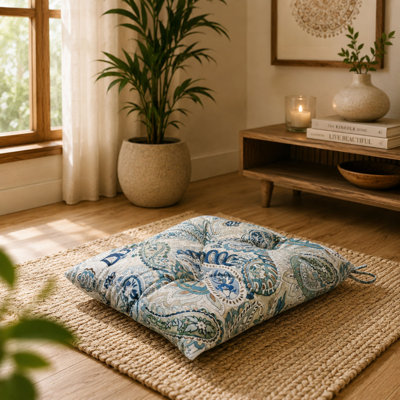 Coussins de chaise en velours 16 x 16 po avec attaches - Coussins de siège rembourrés pour chaises de salle à manger et de cuisine