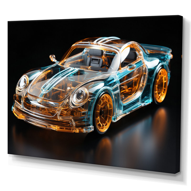 Sophisticated Stylish Glass Supercar I - Exotic Car Canvas Art Print, H 30 po x l 40 po x P 1,5 po, Toile tendue