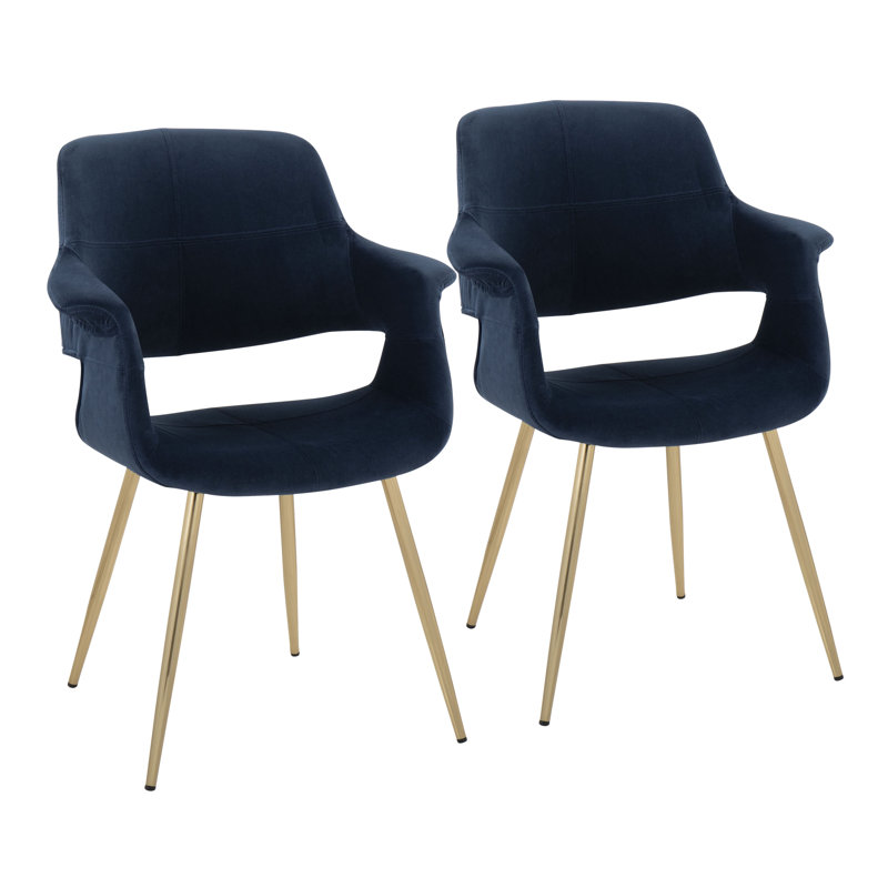 Quirico 16.5'' H Upholstered Armchair, Gold, Blue