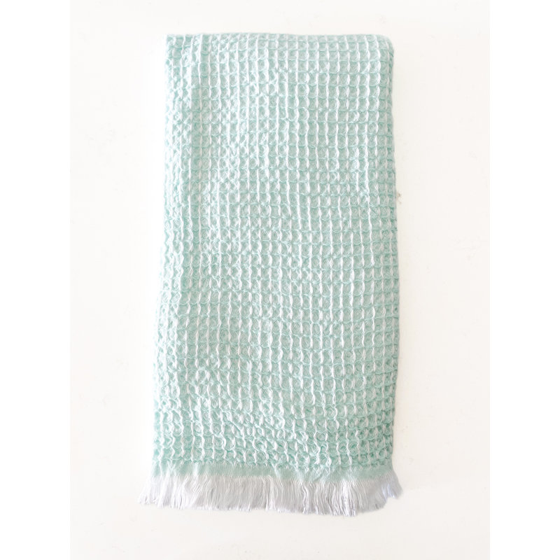 Waffle Bath Towel, Aqua