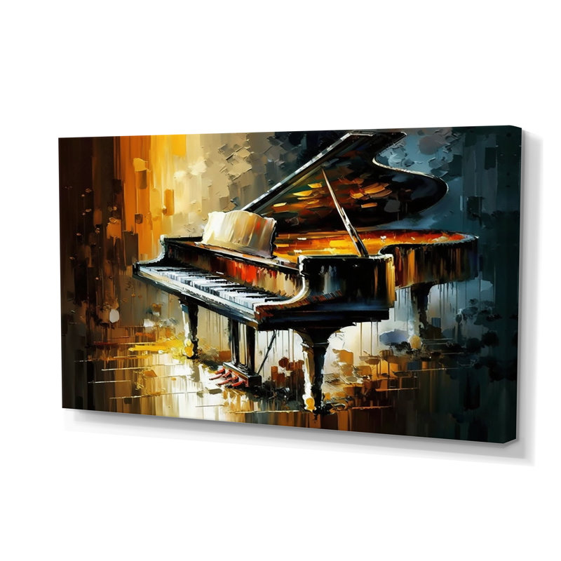 Piano sur scène - musique, art mural large