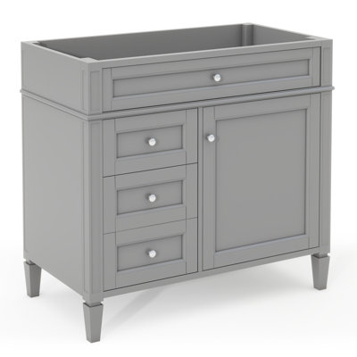 Bathroom Vanity Without Top Sink, Modern Bathroom Storage Cabinet With 3 Drawers And A Tip-Out Drawer,Bathroom Vanity Cabinet(NOT INCLUDE BASIN)