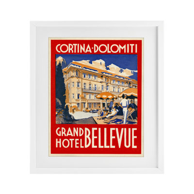Grand Hotel Bellevue Vintage Framed Print Under Glass, design by Print Collection
