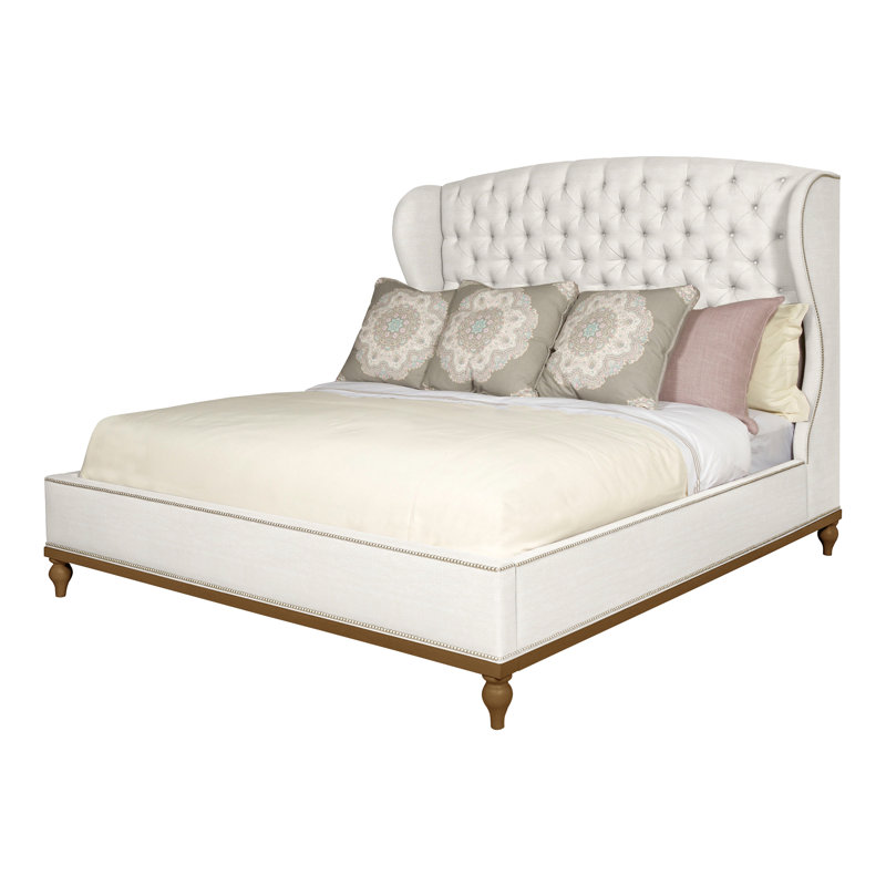 Emma Queen Upholstered Panel Bed, Navajo, Yes, Nadia Parchment