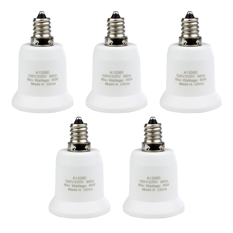 Candelabra to Standard Light Bulb Socket Adapter