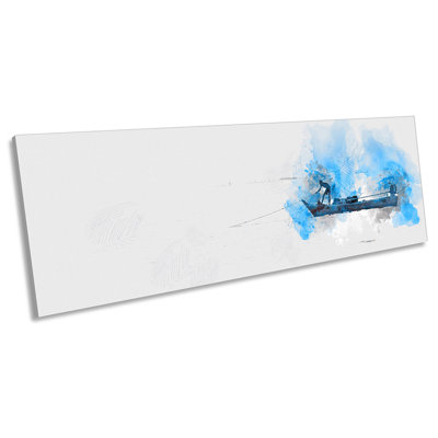 Fishing Boat Minimalist - Wrapped Canvas Panoramic Print