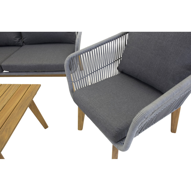 Ernesto 4 Seater Sofa Set, Grey
