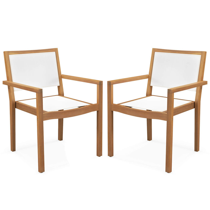 Chaise de salle à manger empilable avec tissu résistant à l'usure et dossier respirant, 2
