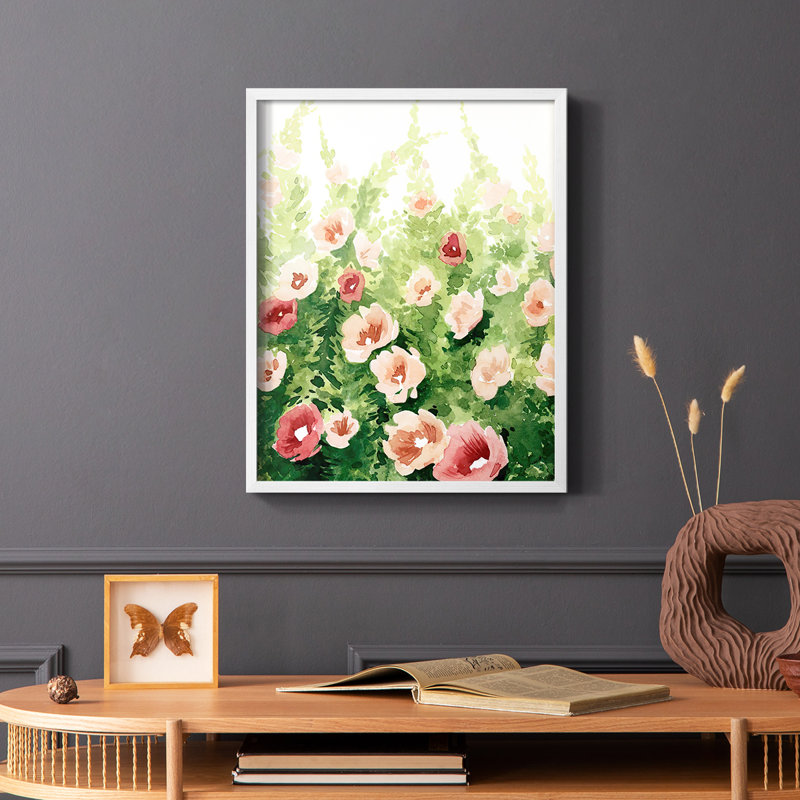 Sunlit Flora I, reproduction encadrée - bois massif, Blanc, H 20 po x l 16 po
