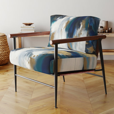 Fauteuil d'appoint en velours Indigo Awakening Abstract