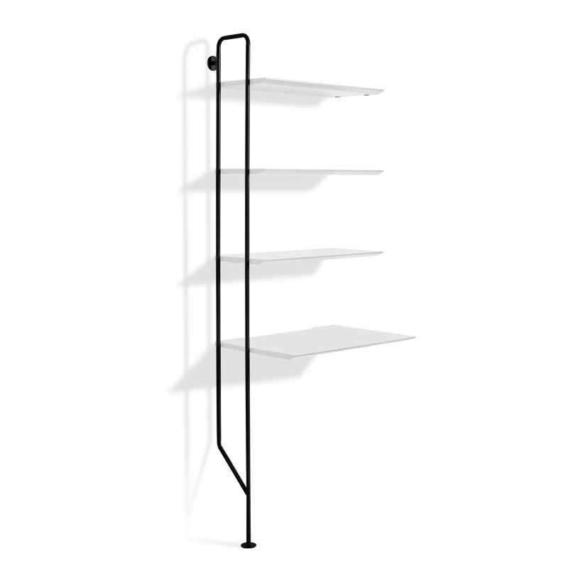 Hitch Metal Base Leaning / Ladder Desk, Black, White