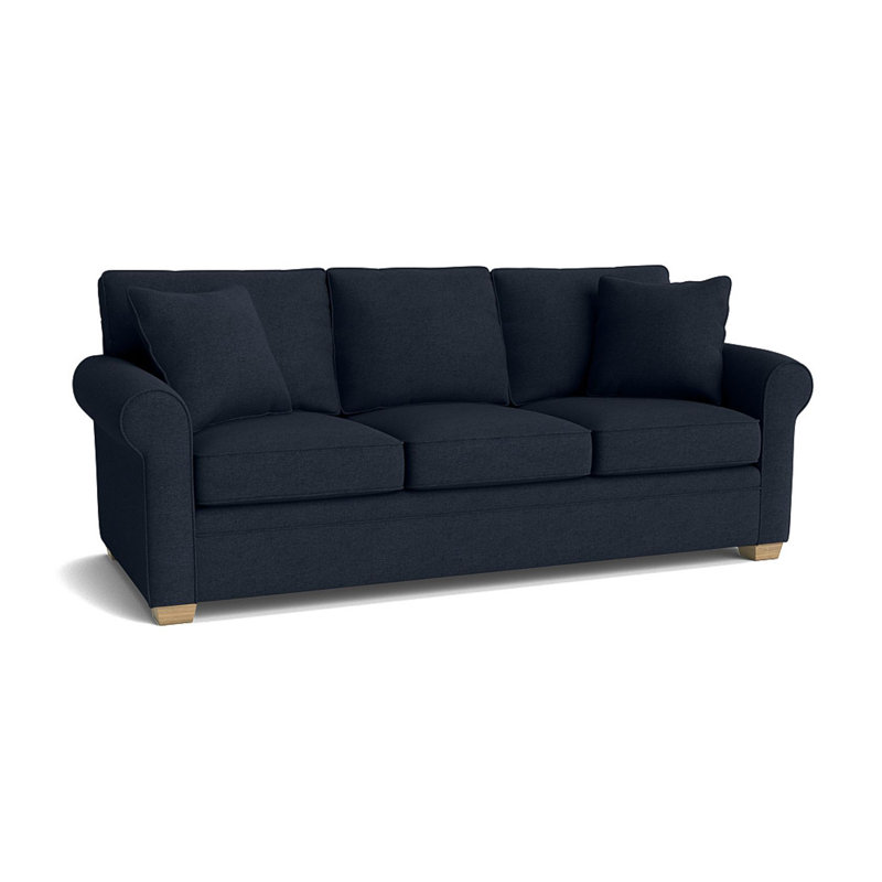 Quaker Upholstered 84'' Sofa, Unfinished, Entice Indigo