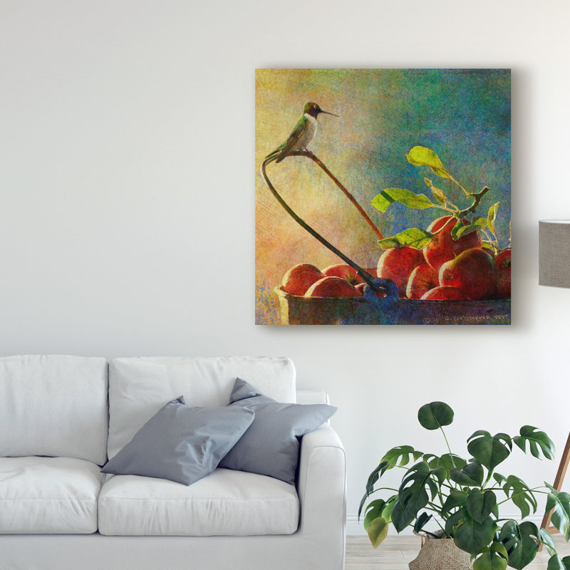 «Apples and Hummer», reproduction sur toile tendue, H 14 po x l 14 po x P 2 po