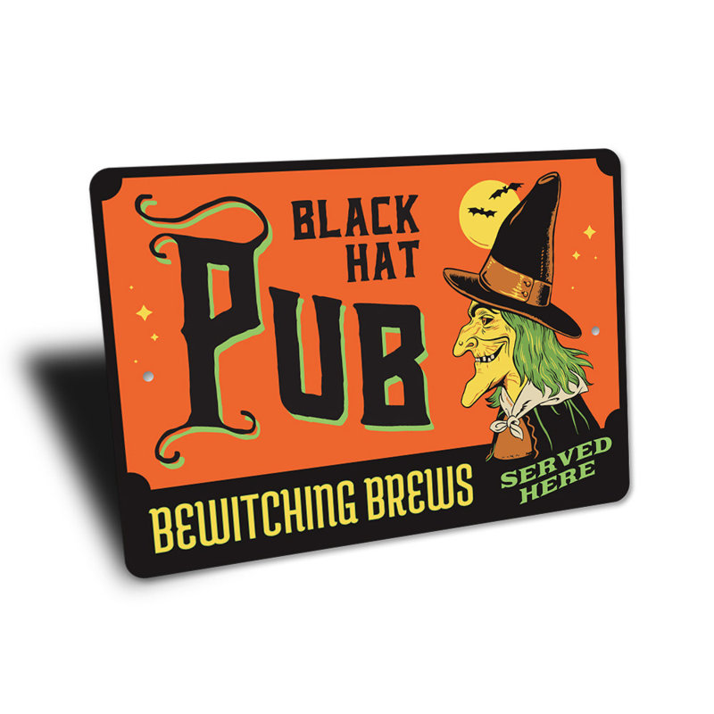 Plaque en aluminium Black Hat, H 10 po x l 14 po x P 0,04 po