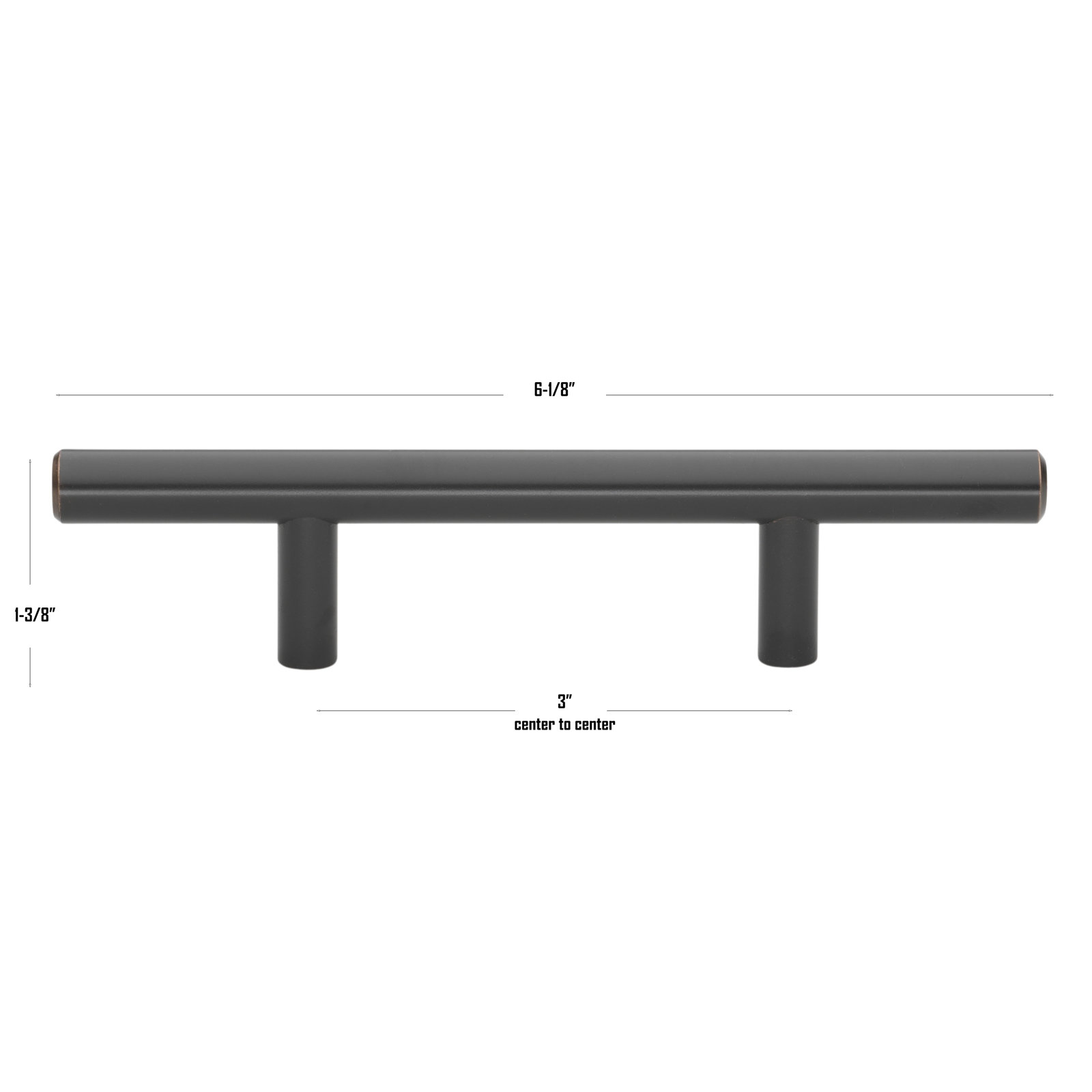 Roman Bar Cabinet Pull, 3", Oil Rubbed Bronze