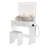 Vanity Desk with Mirror, LED Lights and Power Outlet Makeup Charging Station, 2 Drawers, Open Shelves, 3 Color Modes, Adjustable Brightness, Dressing Table for Bedroom (with Chair)