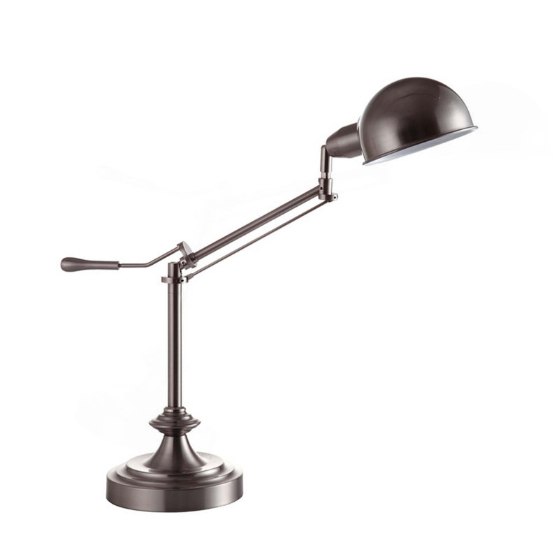Lampe de table haute réglable en métal 24,5 po avec bras pivotant perchoir