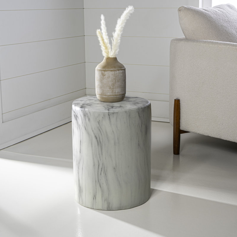 Table d'appoint Mankirt, Gris / Blanc