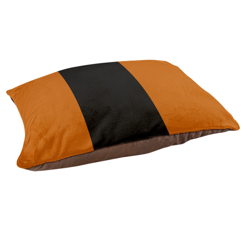 Coussin Louisville, Orange / noir / orange, Moyen (l 40 po x P 30 po x H 6,5 po)