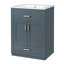 Meuble-lavabo bleu 24 po avec lavabo intégré en céramique, 2 portes et tiroir coulissant pour les petites et moyennes salles de bain