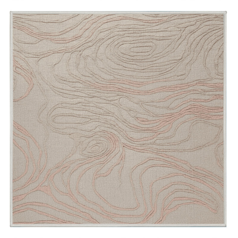 Tapis beige lavable à la machine, Carré 4 pi