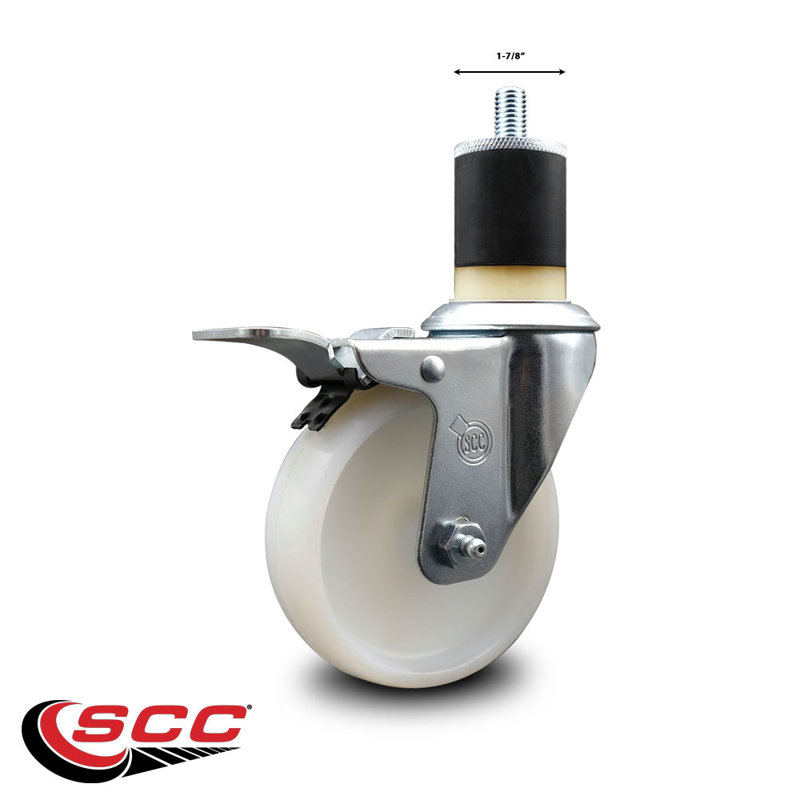 Nylon Swivel 1-7/8 Inch Expanding Stem Caster Total Lock Brake SCC