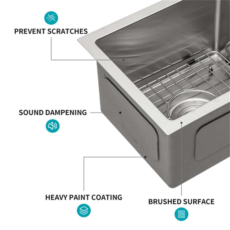 13'' L Undermount Single Bowl Stainless Steel Kitchen Sink