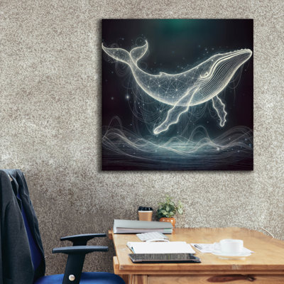  'Glowing Whale' by Rey Klimt Canvas Wall Art, 37" x 37"
