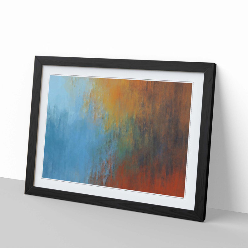 For a Sunrise in Abstract - Picture Frame Graphic Art Print, Black Framed, 27cm H x 36cm W x 2cm D