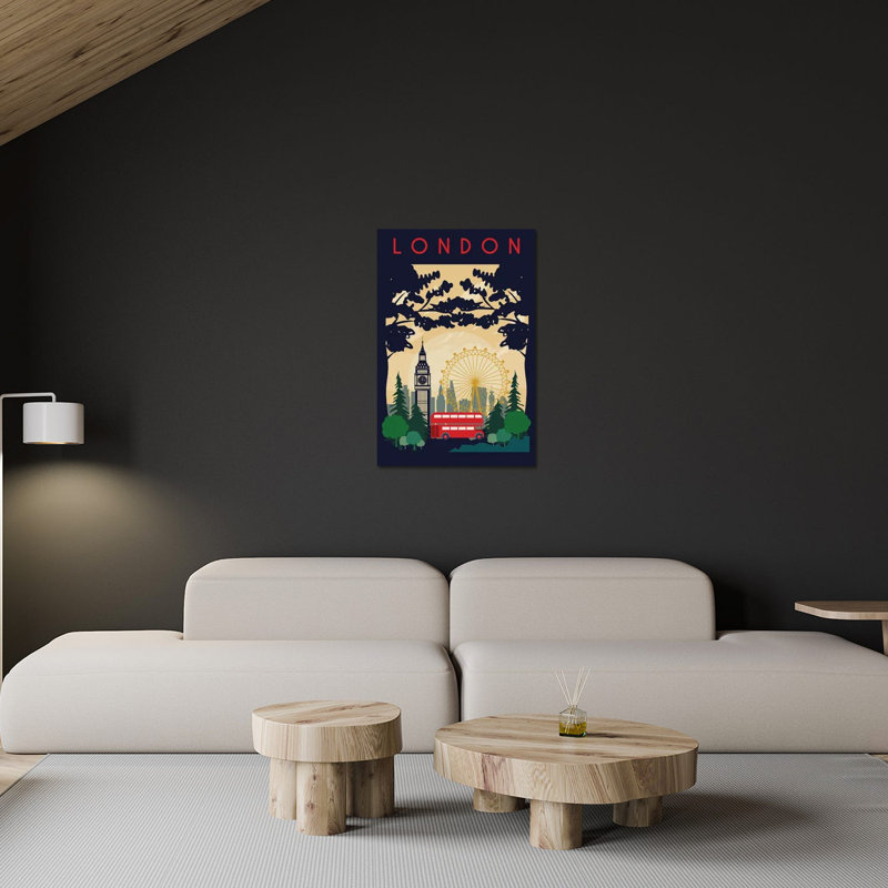 «London Bus Travel» par Natalie Ryan, impression sans cadre, H 24 po x l 16 po x P 0,25 po