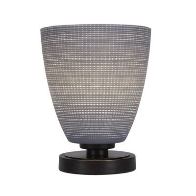 Aneka Accent Lamp Shown In Dark Granite Finish With 8" Gray Matrix Glass