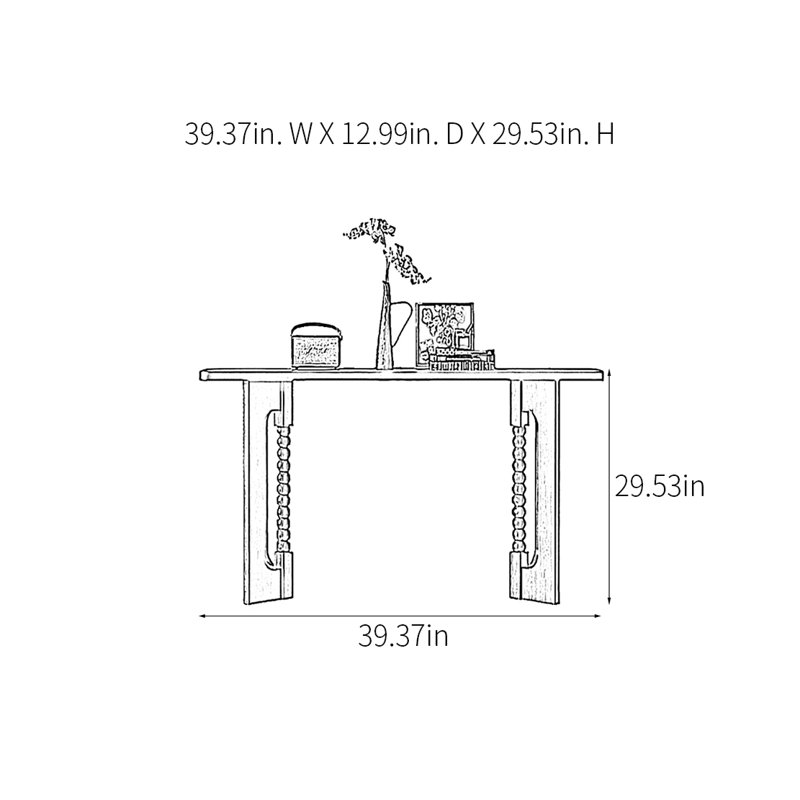 Retro Minimalist Console Table, 29.53" H x 39.37" W x 12.99" D