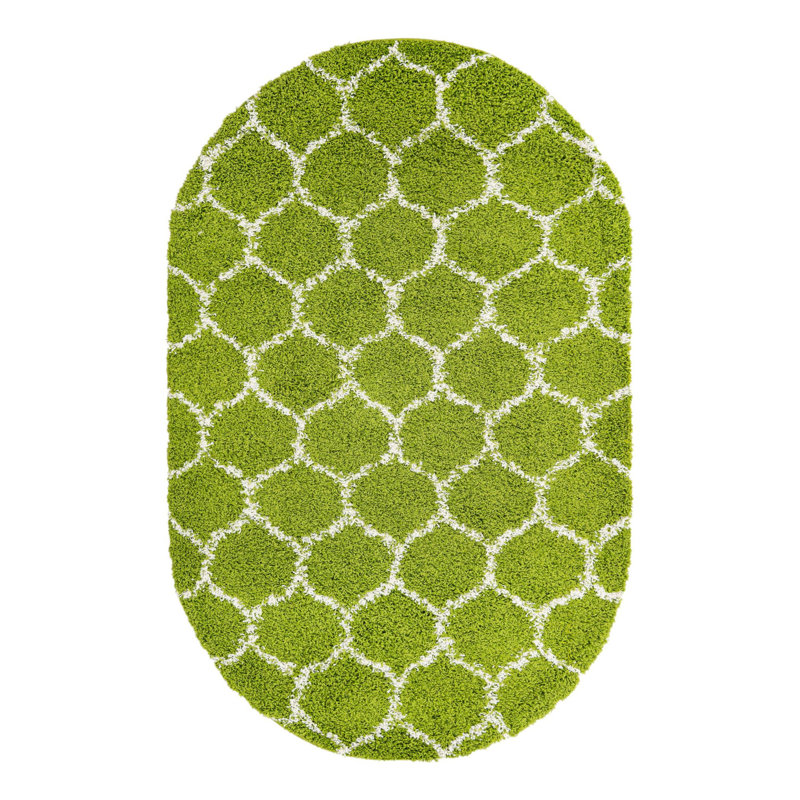 Geometric Indoor Rug, Oval 5'3" x 8'