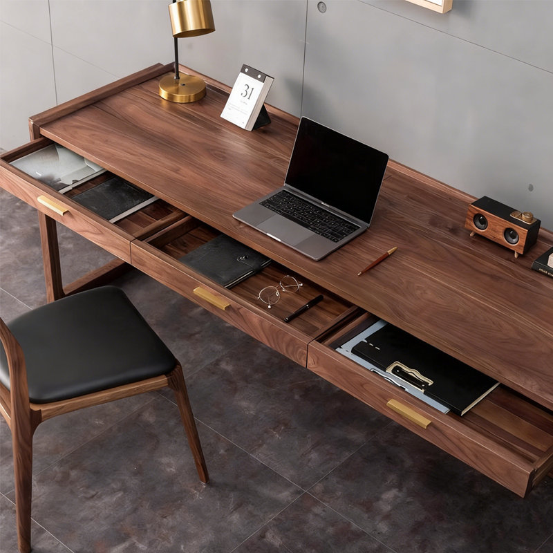 Bureau de style nordique, H 29,53 po x l 62,99 po x P 23,62 po