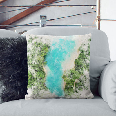 Saint Cassien Lake in France Cushion with Filling