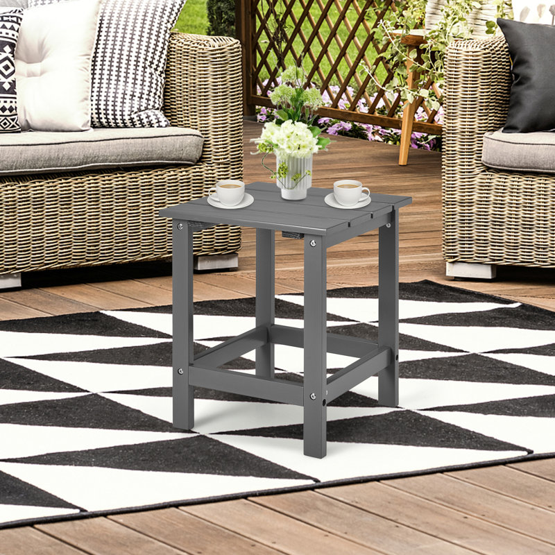 Wisby Square Fir Outdoor Side Table , 15'' in. W 15'' in. D, Gray