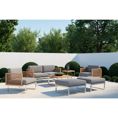 Outdoor Furniture Monterey 6 Seater Patio Chat Set with Coffee Table & Side Table -  NewAge Products, 91152