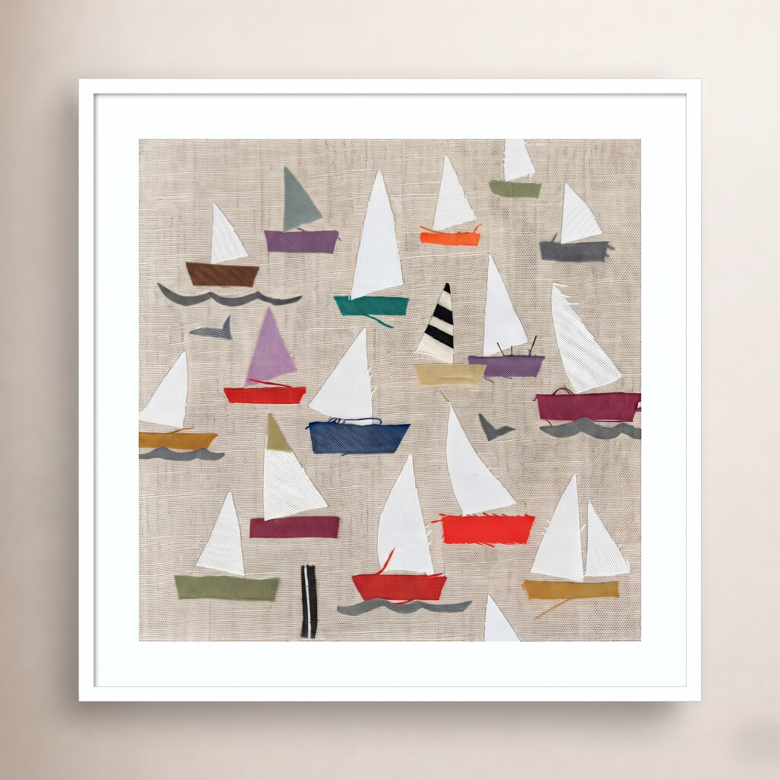 Plain Sailing Print by Jenny Frean, White, 41" H x 41" W x 1" D