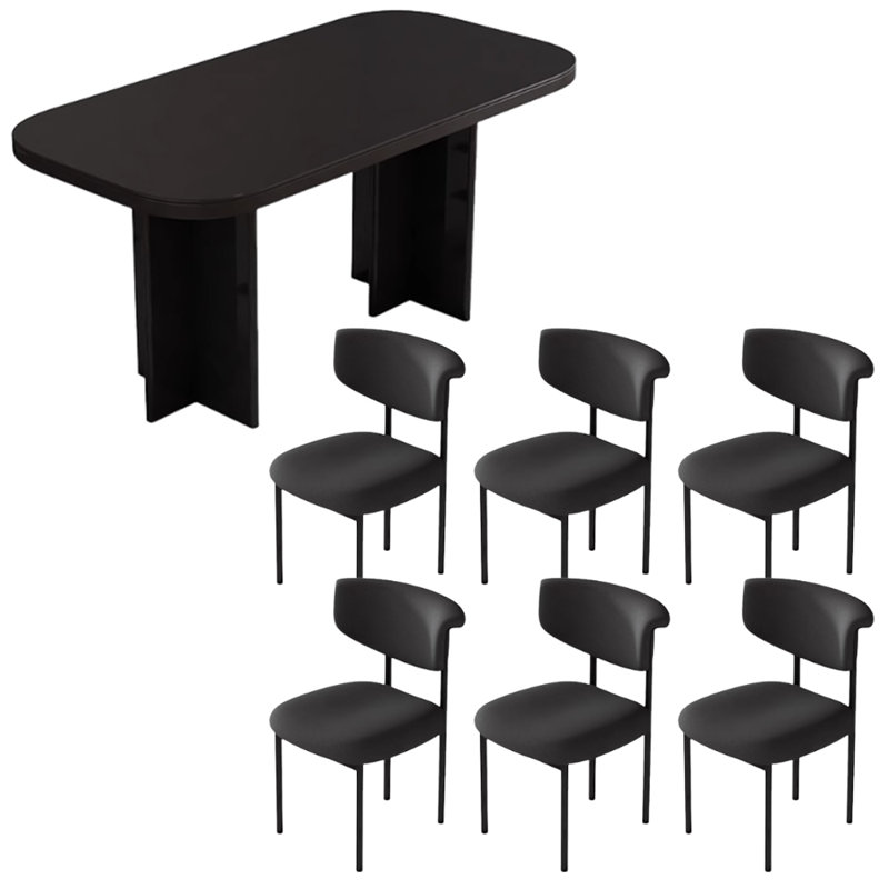 Ensemble de table de salle à manger moderne, simple et pratique, H 29,52 po x L 55,11 po x l 31,49 po, Noir
