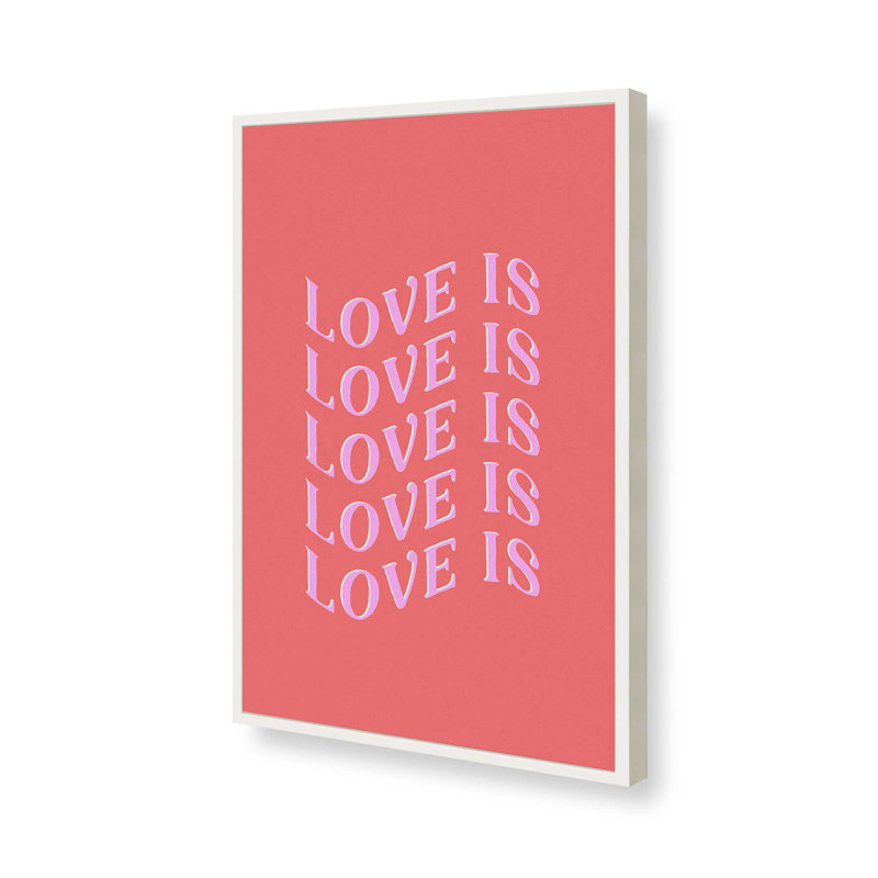 «Love Is Love Red» par Garima Dhawan, reproduction d'art sur toile, 40" H x 30" W, Blanc